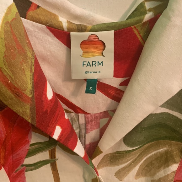 Farm Rio Spring Forest Long Sleeve Linen Blend Minidress - Picture 8 of 13